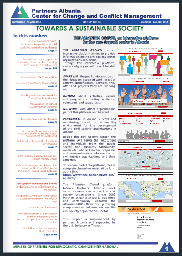 Partners Albania published a new edition of the newsletter Towards a Sustainable Society