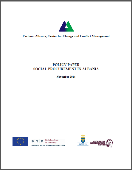 Partners Albania: Policy Paper on Social Procurement in Albania
