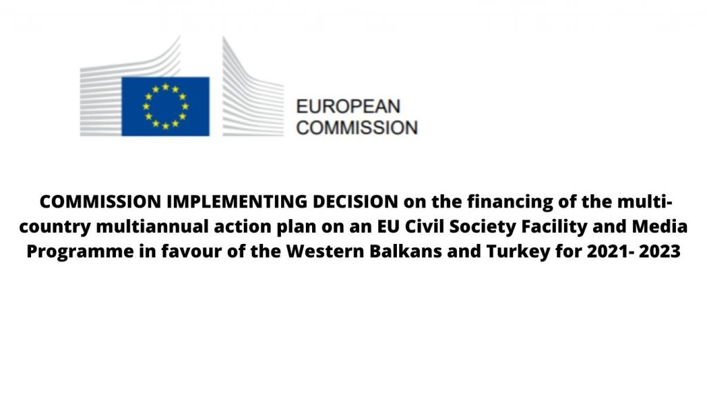 EC Adopted Implementing Decision on the EU CSF and Media Programme 2021-2023 for WBT