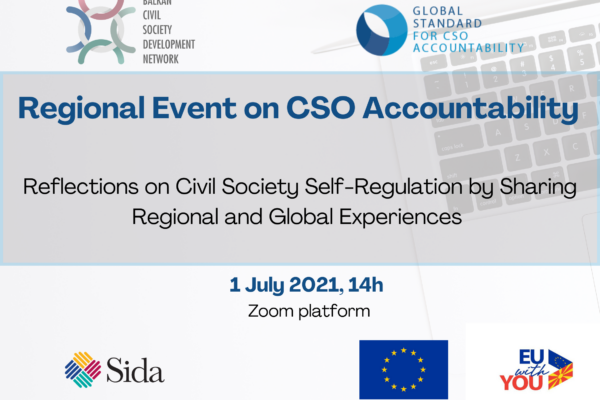 Regional Event on CSO Accountability: “Reflections on Civil Society Self-Regulation by Sharing Regional and Global Experiences” (1 July 2021, 14h CET)