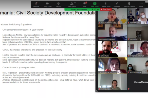 Extended Session on BCSDN Council Meeting: Insights on Members’ Work and Civil Society Situation in the Balkans