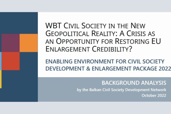 WBT Civil Society in the New Geopolitical Reality: A Crisis as an Opportunity for Restoring EU Enlargement Credibility?