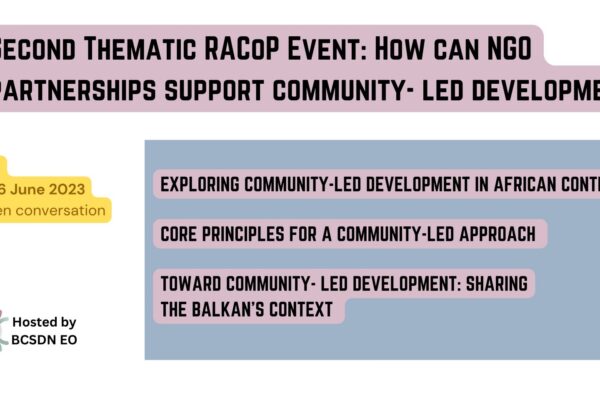 How can NGO partnerships support community- led development?: RACoP Second Thematic Event
