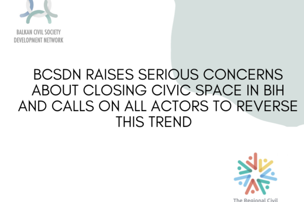 BCSDN Statement on Civic Space Threats in BiH