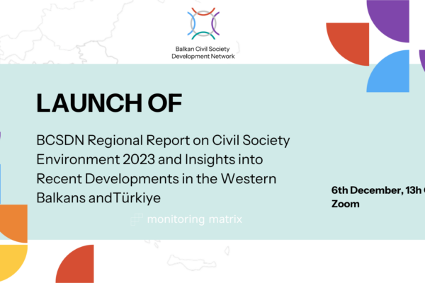 Launch of BCSDN Regional Report on Civil Society Environment in the WBT 2023 & Recent Developments