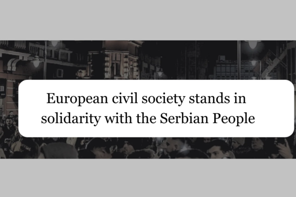 European Sivil Society stands in Solidarity with the people of Serbia